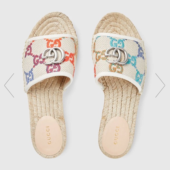 ISO SEARCHING for GUCCI GG multicolor espadrille slides sandals 38.5 or 39 - Picture 2 of 2